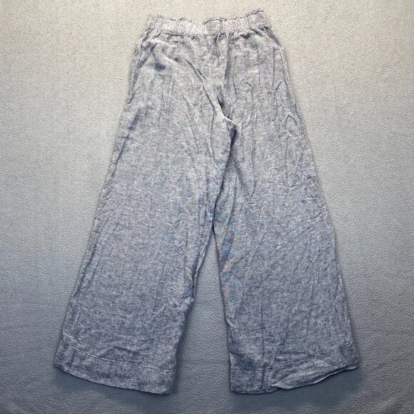 Pant Gray,Wide Leg Women's Size S (4-6) Pockets,Elastic Waist,Y2K,Pull On,Linen - Picture 2 of 7